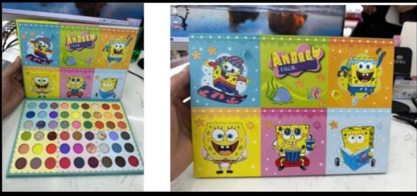 Paleta de sombras esponja           spongebob eyeshadow palette